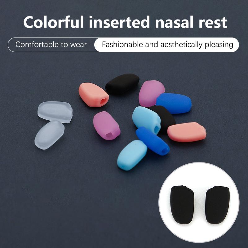 5Pair Color Anti-Slip Silicone Nose Pads For Eyeglasses Glasses Frame Plug-In Nose Pad Eyewear Accessories
