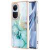 For Oppo Reno10 5G (Global) TPU Case with IMD Marble Pattern Electroplated Back Cover