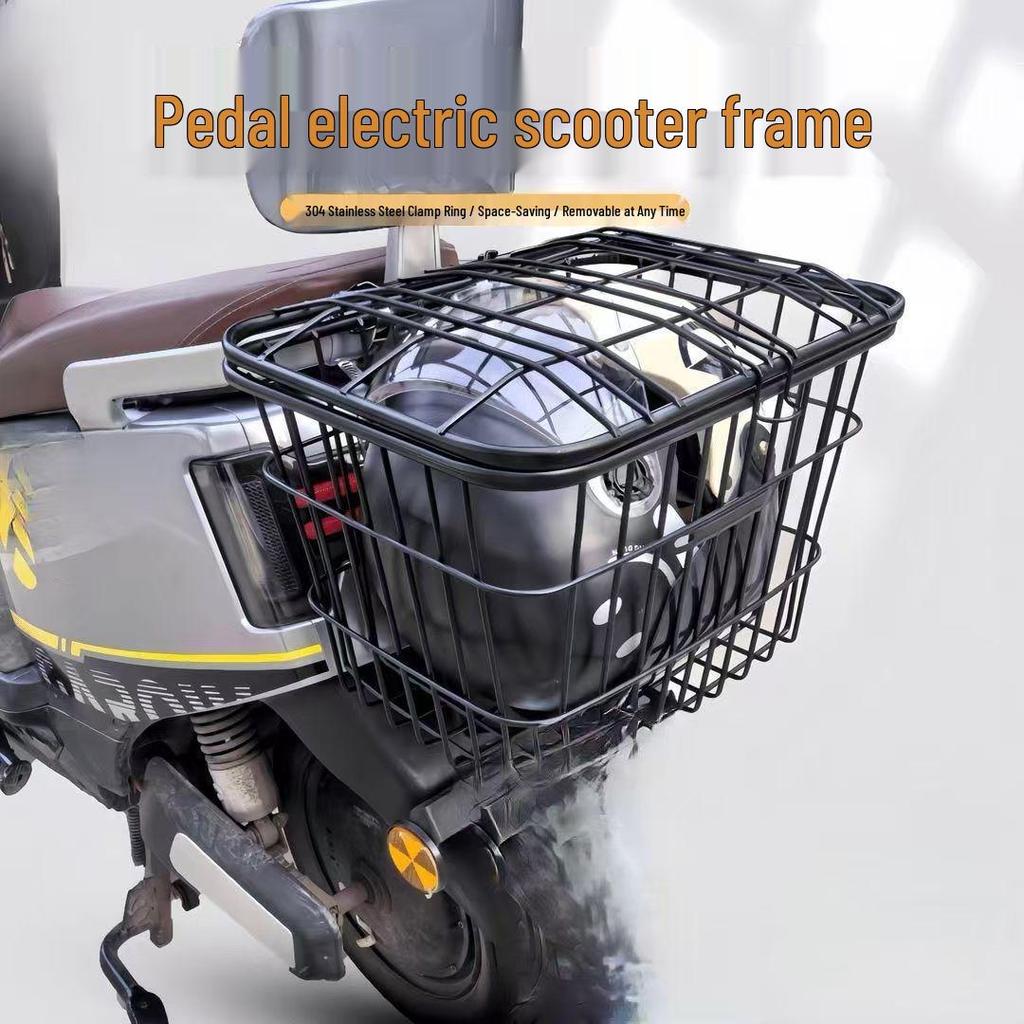 Waterproof Electric Vehicle Rear Basket with Lid for Scooter/Bike