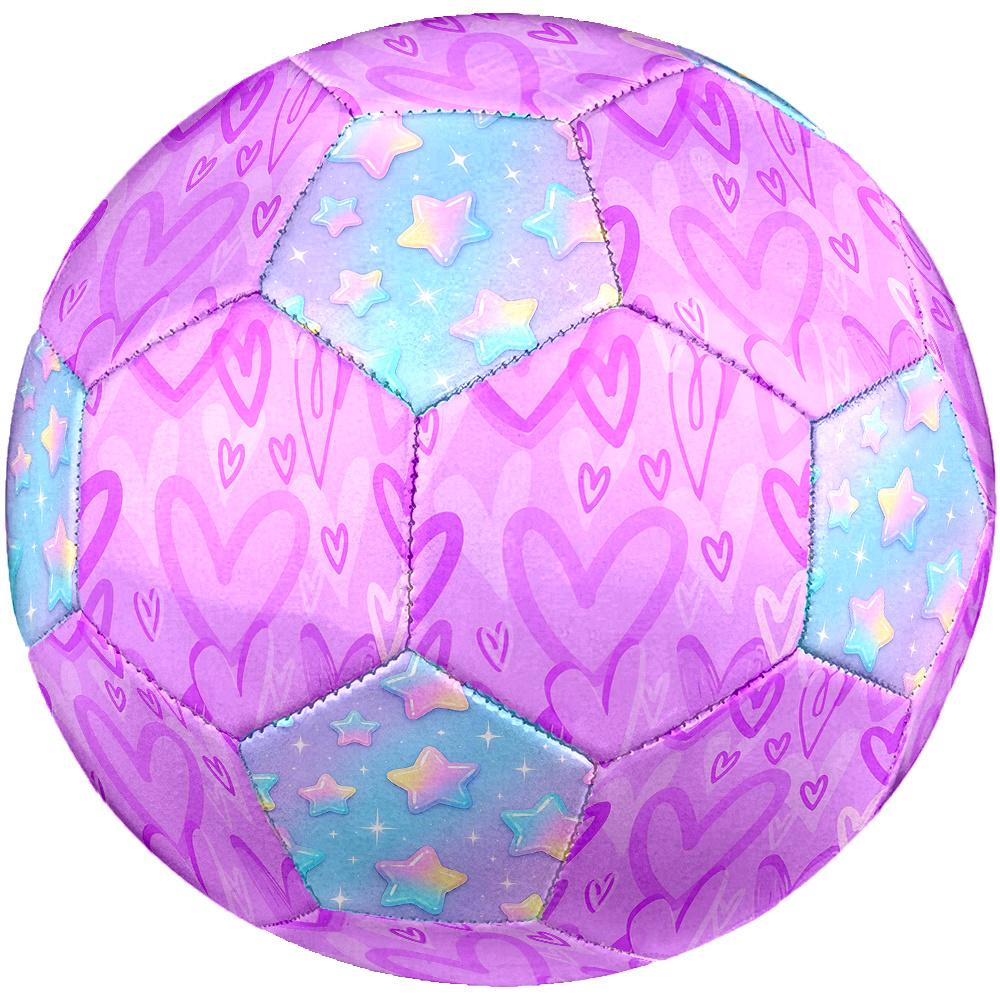 1PC Purple Heart Pastel Gradient Stars Soccer Ball Size 5 Football Machine Sewn Indoor/Outdoor Universal Football Gift W75