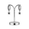 Black Awn Black Stars Long Drop Earrings