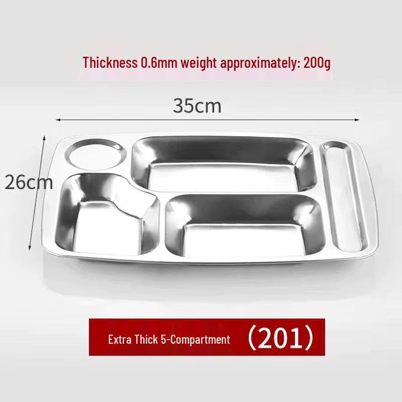 Jiakangming 304 Stainless Steel Compartmented Lunch Tray