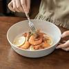 Household High-End Ceramic Plates, Deep Plates, Relief Pattern Tableware, Round Large Plates, Restaurants, Hotel Dishes, Niche Plates