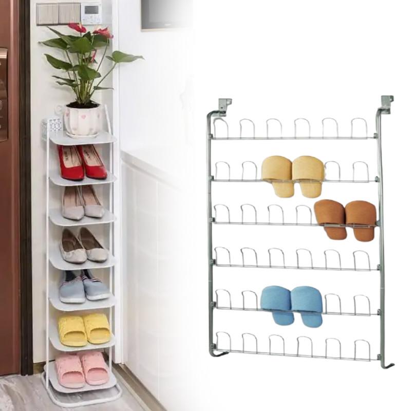Multilayer Metal Shoe Cabinet For Indoor Storage And Space Optimization In Living Spaces