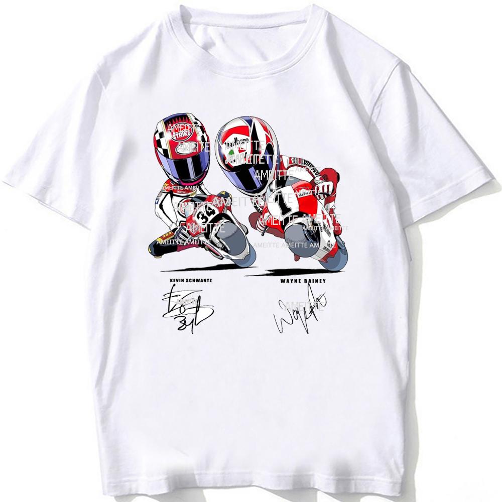 Kevin Schwantz 34 Gp 500cc Race Legend Rider T-shirt Unisex Unisex Manica Corta Cool Ragazzo Ciclo Top Bianchi Unisex Motocicletta Ride Magliette