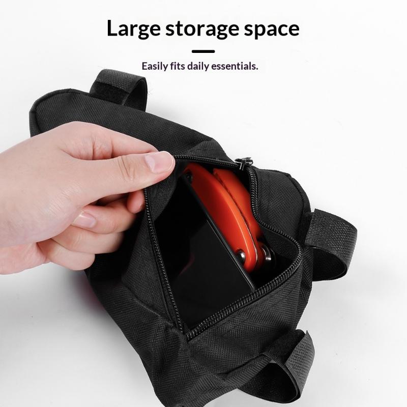 Bicycle Triangle Frame Storage Bag Waterproof Front Tube Pouch Durable 1PC Fit for All Common Road Mountain Bikes