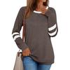 New Women's Patchwork Long Sleeve T-shirt, Casual Loose Crew Neck Top for Women, European American Style, Crossborder Apparel