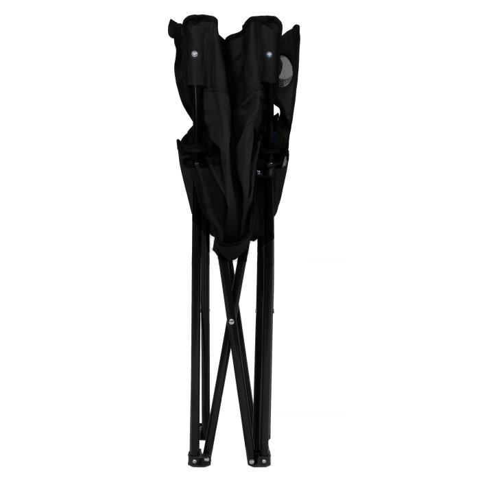 Scaun de camping pliabil - Springos - Negru - Poliester 600D - Oțel - Sarcină 100 kg