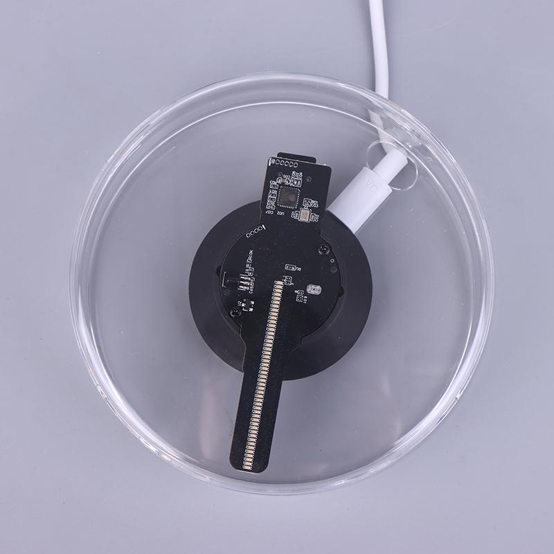 3D Holographic Advertising Lights Led Desktop Model Fan Screen With Audio Playback With Transparent Cover Holographic Fan