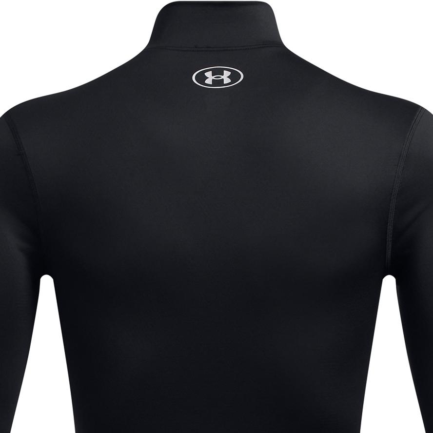 Under Armour Coldgear Solid Slim Fit Stand Collar Versatile Long Sleeve T-Shirt Men Tops Black 1386942-001