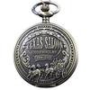 1913 Western Cowboy Carriage Badge Men's and Women's Quartz Pocket Watch Fashion Best Festival Gift Student Clock