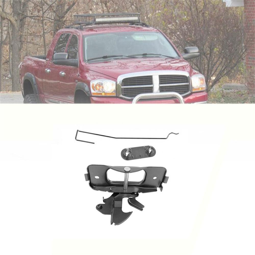 Hood Latch & Catch Striker & Rod & Safety Catch Kit For Dodge Ram 1500 2500 3500