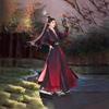 Hanfu 2 novo primavera e verão masculino e feminino cavaleiro diário bonito roupa antiga em terno vermelho e preto