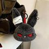 1Pcs Gothic Plush Rabbit Keychain With Soft Fluffy Texture And Cool Punk Design Perfect For Bag Decoration And Gifting