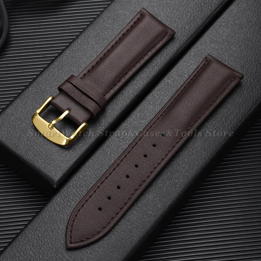 12/13/14/15/16/1718/19/20/21/22/23/24mm Universal Replacement Wristwatch Band Black Brown Ultra-thin Watch Strap for Men Women