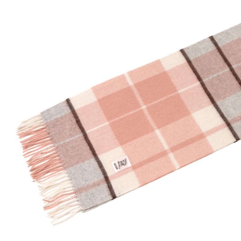 RECLOW RECLOW LAND 100% Cashmere Check Muffler Pink