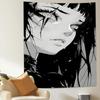 Anime Girl Tapestry with Scars On Eyes  Dramatic Wall Hanging Decorations for Bedroom and Living Room Perfect Gift