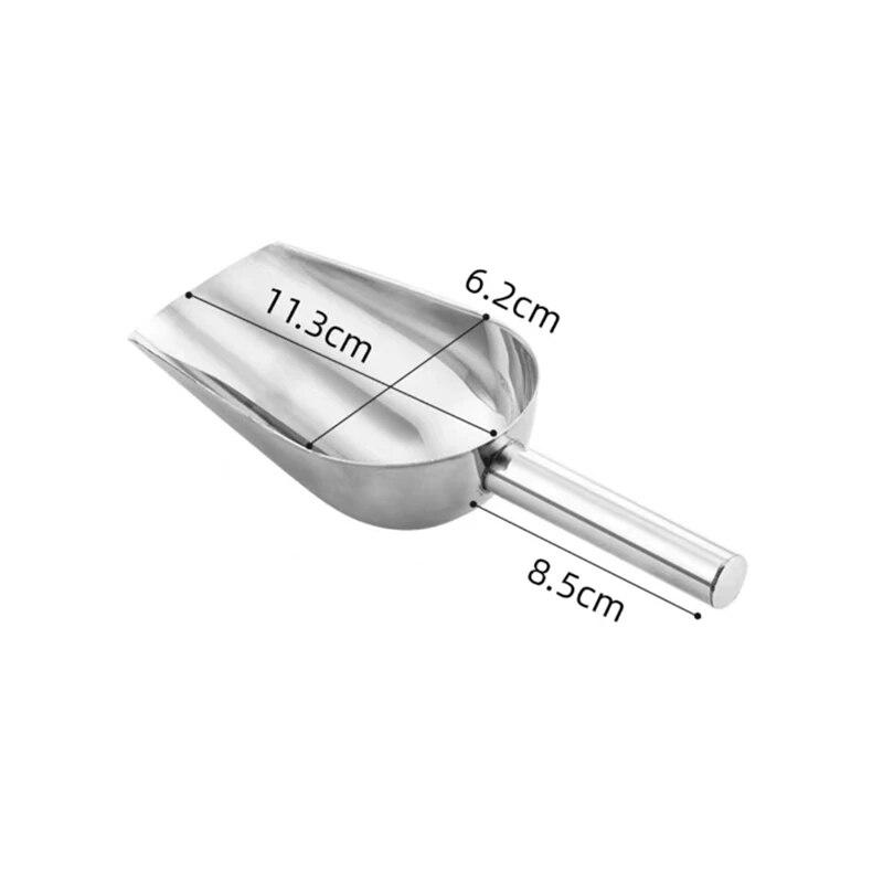 4-Size Aluminum Alloy Ice Shovel Scoop Multifunctional Grain Coffee Beans Bar Cube Scraper Measuring Spoon Kitchen Accessories