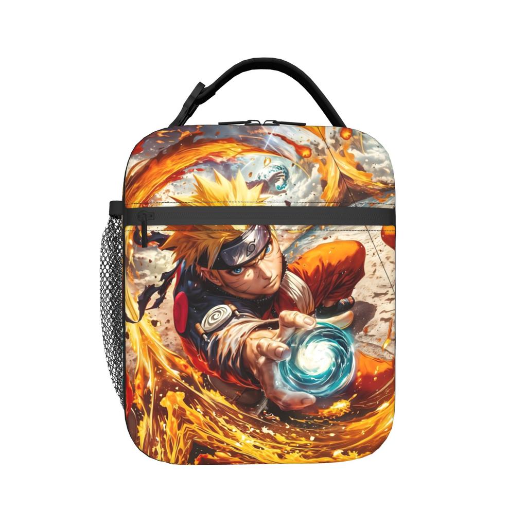 Custom N-Narutoes Uzumaki Insulated Lunch Tote Bag for Women Men Anime Portable Thermal Cooler Bento Box Work School Travel