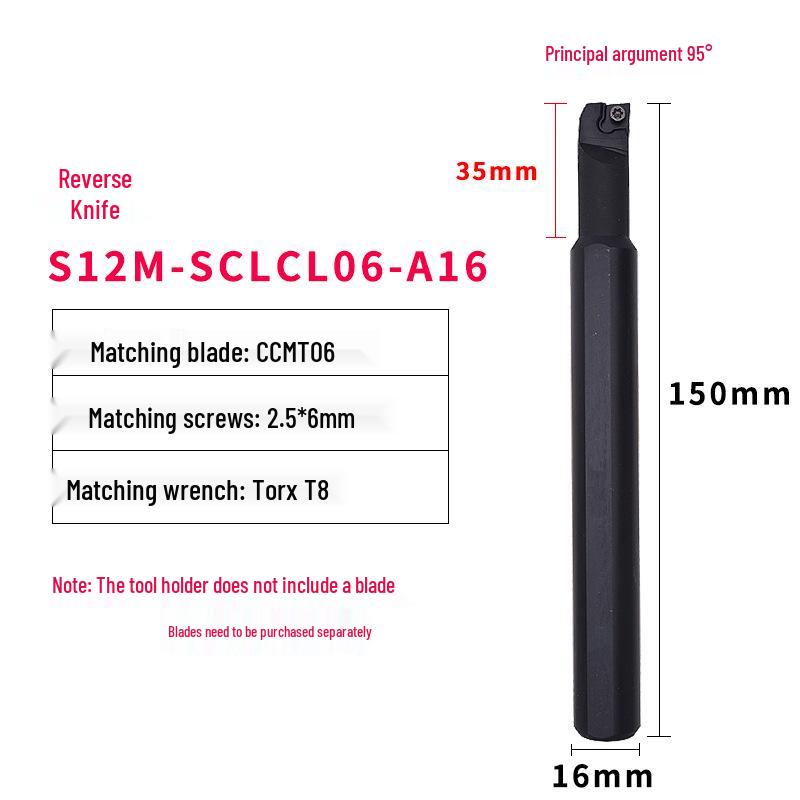 Boring Bar CNC Tool Holder with Large Handle and Small Head S07K/S08K/S10K/S12M-SCLCR/L06-A16