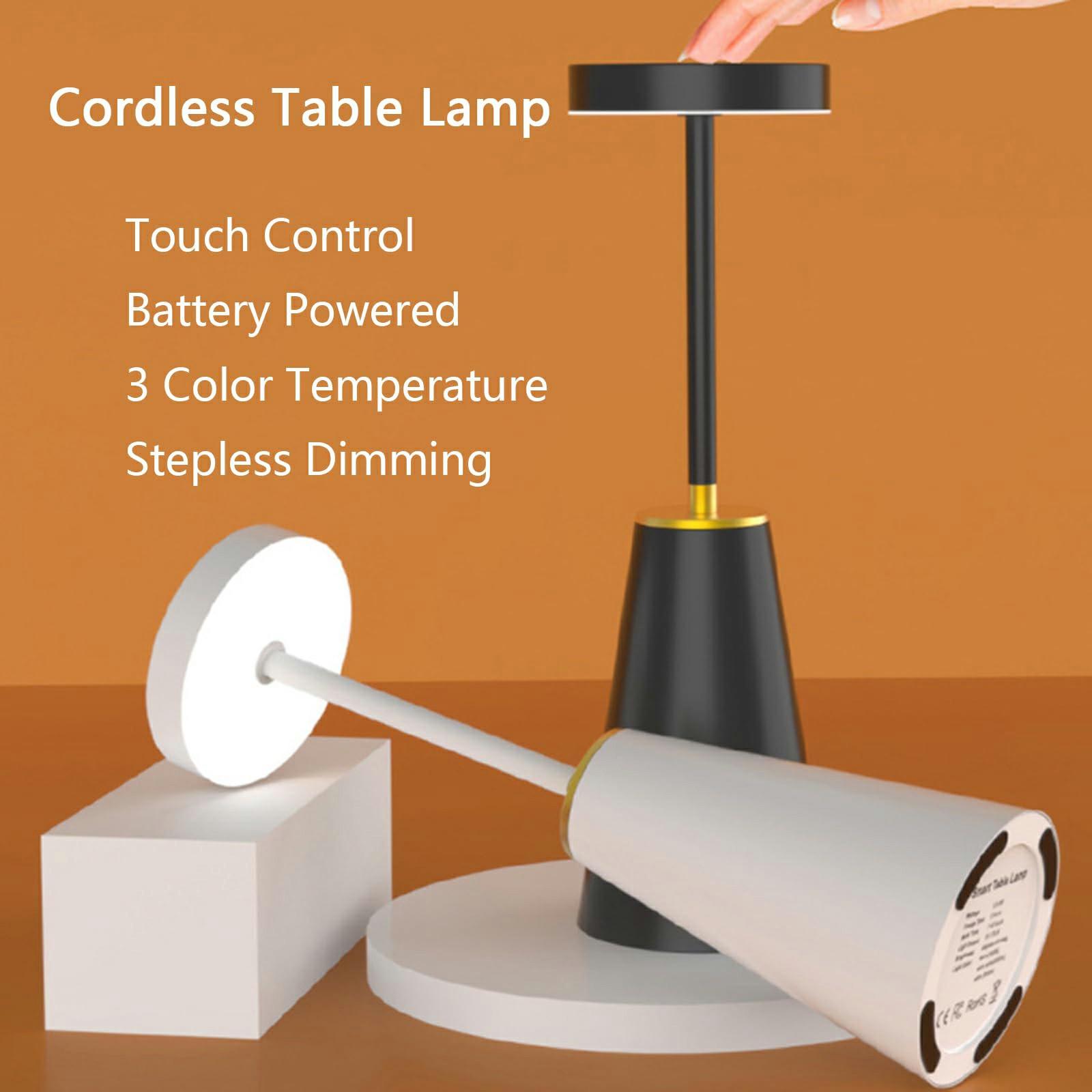

Table Lamp Touch Control Stepless Dimming Wireless Charging Bedroom Bedside Night Light Metal+PC Atmosphere Lamp White
