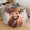 Highland Cattle Themed Folding Umbrella Fashion Auto-Open 8 Iron Ribs Plastic Handle Foldable Sunshade Perfect Christmas Gifts