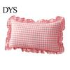 Quadratischer Schlafsofa-Deko-Rüschen-Kissenbezug, Baumwoll-Karomuster-Hülle mit Rüschenrand, 18x18 Unifarbene Kissen Zoll 20x12 Dekorative Hülle für