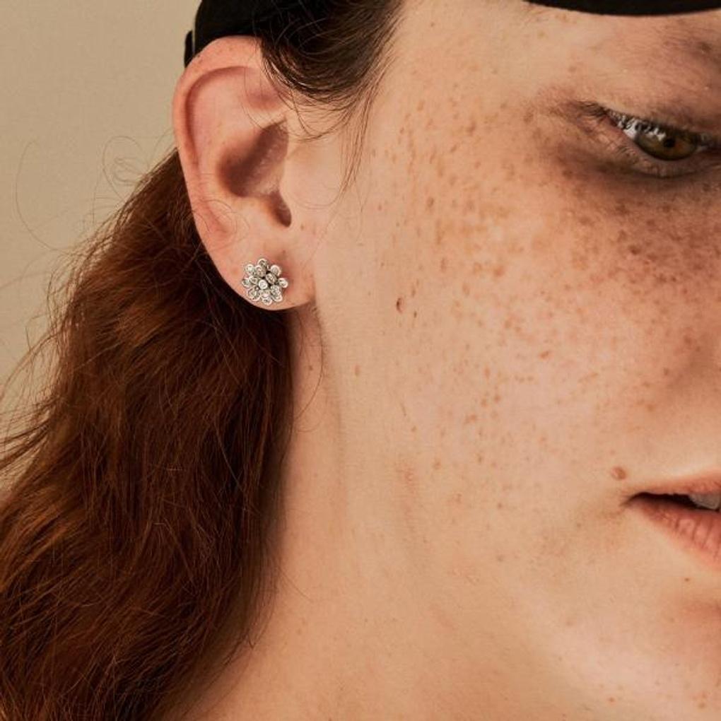 More Flower Silver Earrings OTE122905QWW