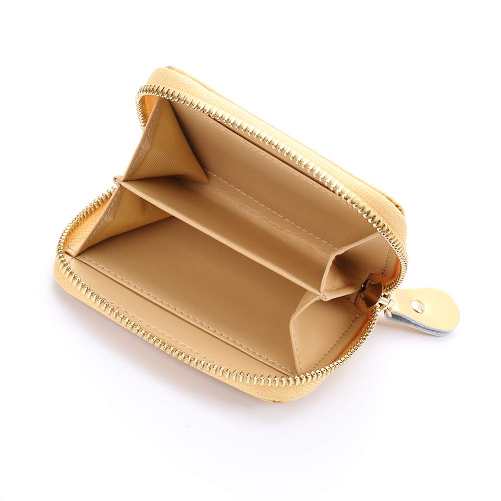 Fair Fairy Genuine Leather Women's Coin Purse with Embossed Enamel 200301 (Gold)