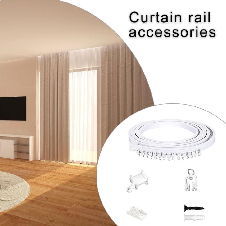 Customizable Ceiling Curtain Track Kits 3Meter White Rails with All Accessories Set for Functional Window Treatments