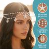 Perlen Böhmische Haarkette Meeresstil Perlen Kopfschmuck Boho Kopfkette Strandurlaub