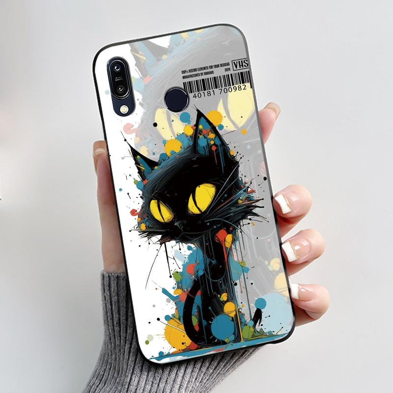 Für Asus Zenfone Max ZB555KL Max Pro ZB601KL ZB602K Hülle Niedliche Cartoon-Druck Schutzhülle Weiches Silikon Schwarzes Handygehäuse