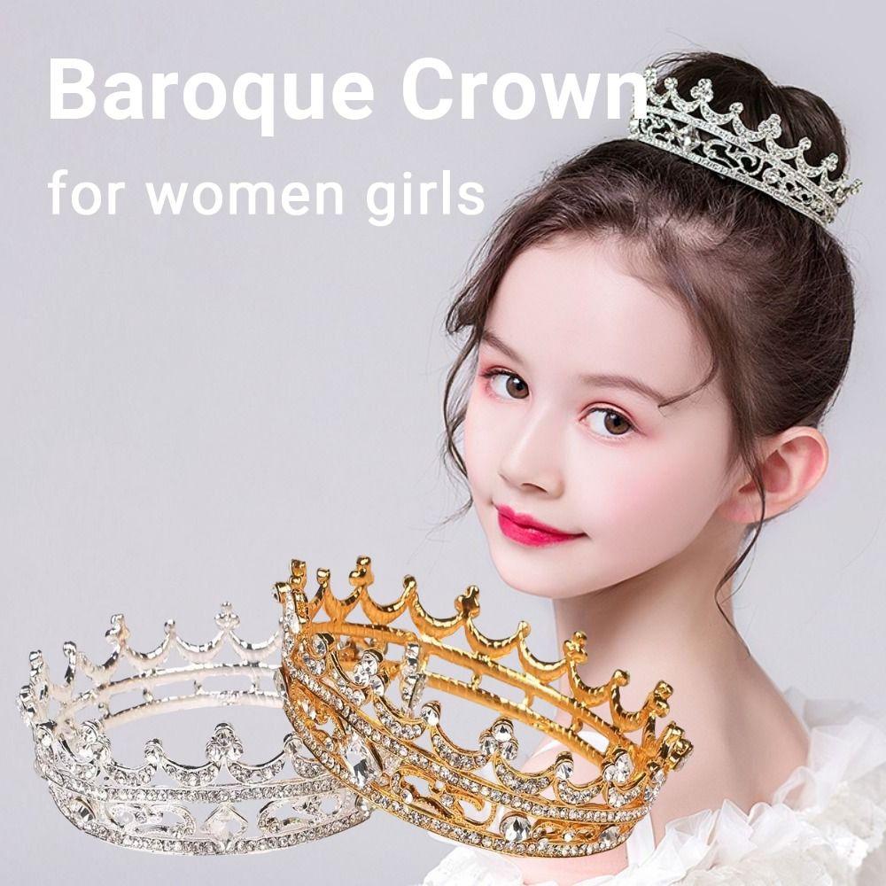 Rhinestone Baroque Crown Crystal Wedding Hair Jewelry Crystal Bridal Tiara  Prom Night