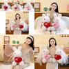 Cute Wedding Bunny Plush Toy For Girlfriend Valentine's Day Gift 45cm Pink Red