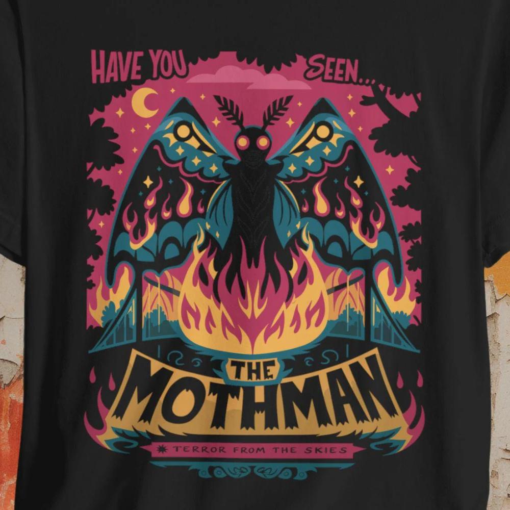 

Футболка с Мотыльком Футболка с Криптидом Паранормальная Футболка Футболка с Черным Мостом Футболка с Жутким Существом Подарок для Фаната Криптидов Унисекс S