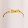 Vnox Free Custom Personalized Name Bracelets for Women Girls Jewelry,Customized Gold Color Stainless Steel Chain Wristband Gift