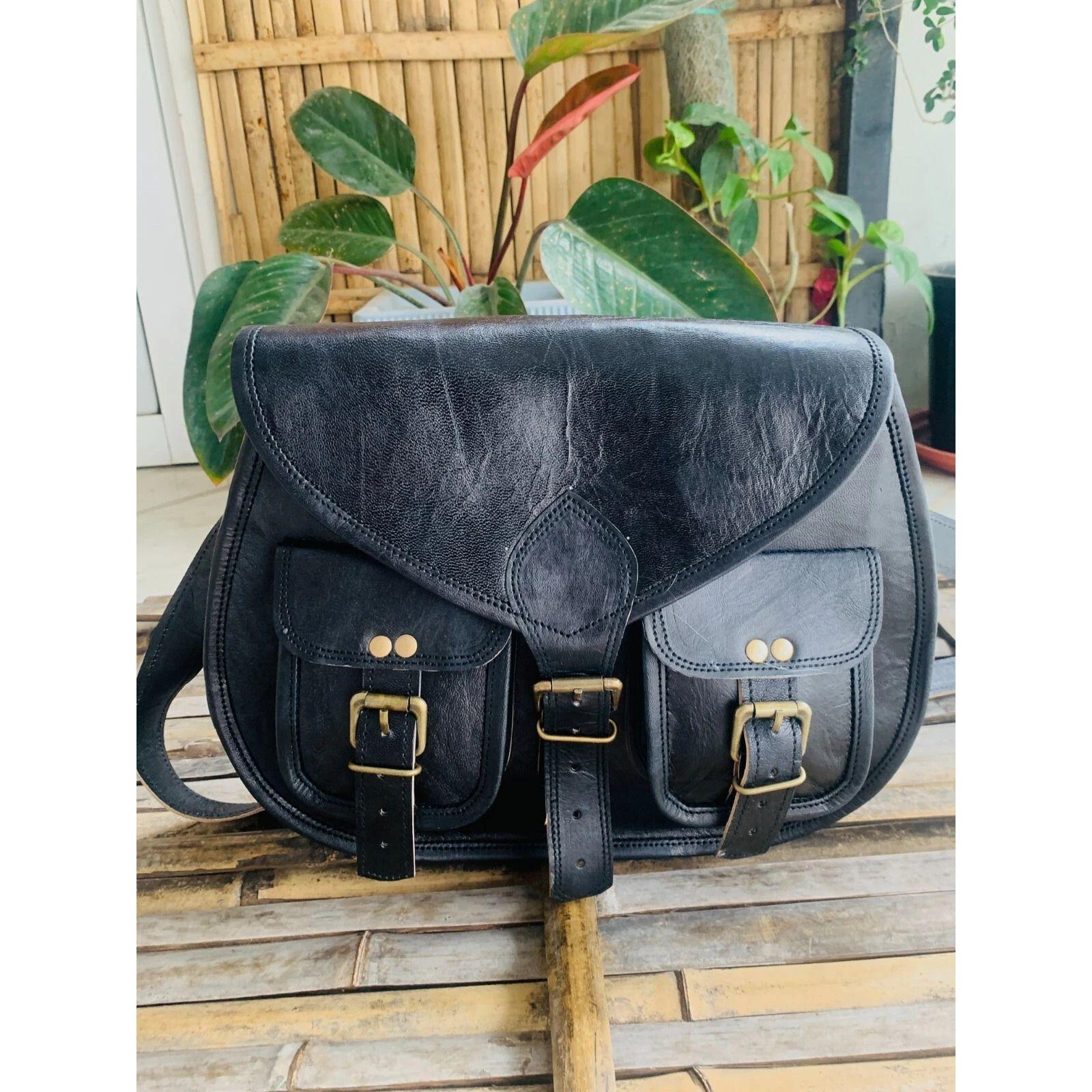 

Женская сумка кроссбоди из козьей кожи, новая сумка-мессенджер черного цвета (Размер сумки Free Sling Brown - 11 x 9 x 3 дюйма ) 13 x 10 x 4 in чёрный