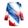 Damenmode Lässig Rundhals Bedrucktes 3/4 T-Shirt Top