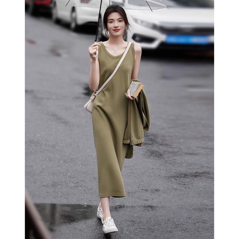 Женский вязаный комплект: свободный топ и платье-жилет Demana S