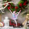 Winter Acrylic Christmas Ornaments Colorful Snowflake Ballerina Dancer Feather Hanging Ornaments for Xmas Tree Decor
