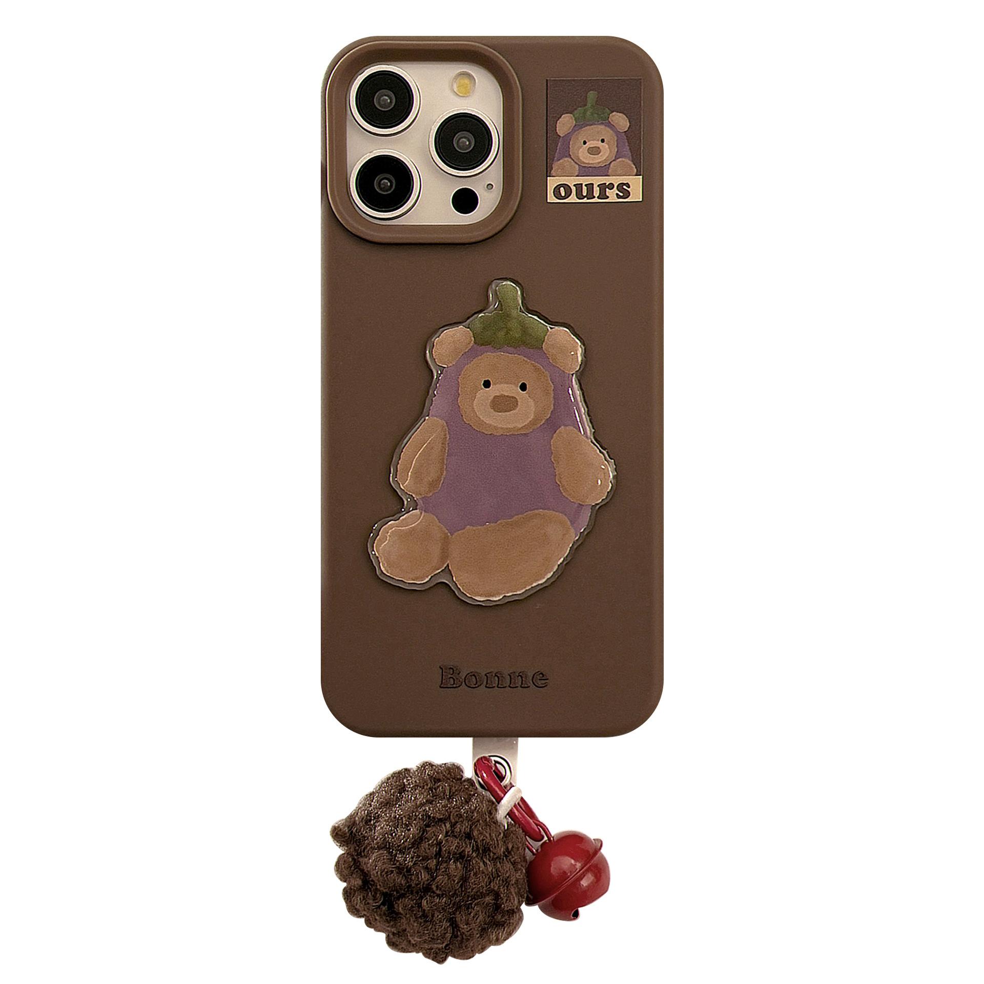 

Чехол для iPhone 16 15 14 promax совместим и подходит для iPhone 13 12 promax Cartoon Brown Pendant 12、12pro
