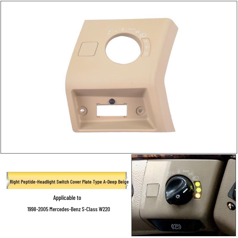 Acabamento da Tampa do Botão do Interruptor do Farol do Mercedes-Benz Classe S W220