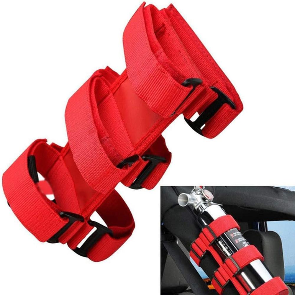 

1/2/4PC Adjustable Car Roll Bar Fire Extinguisher Holder Bandage Organizer Belt Mount Strap For Jeep Wrangler TJ JK JL 1997-2018