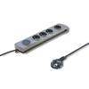 Surge Protector Quick Switch 4 Sockets 1,5m Gray