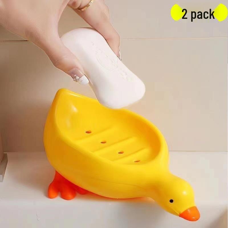 Adorable Yellow Duck Soap Dish: Drains Water Efficiently In the Bathroom