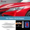 Car Headlight Protective Film Smoke Black Tint Wrap Transparent TPU Sticker For Toyota Camry XV70 2018
