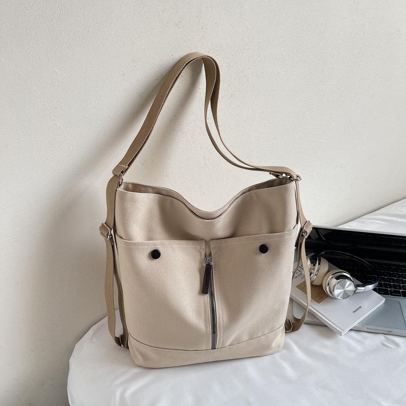 

Мода 2025 новая персонализированная сумка-тоут осень и зима повседневная ретро сумка через плечо нишевая женская сумка большой вместимости хаки