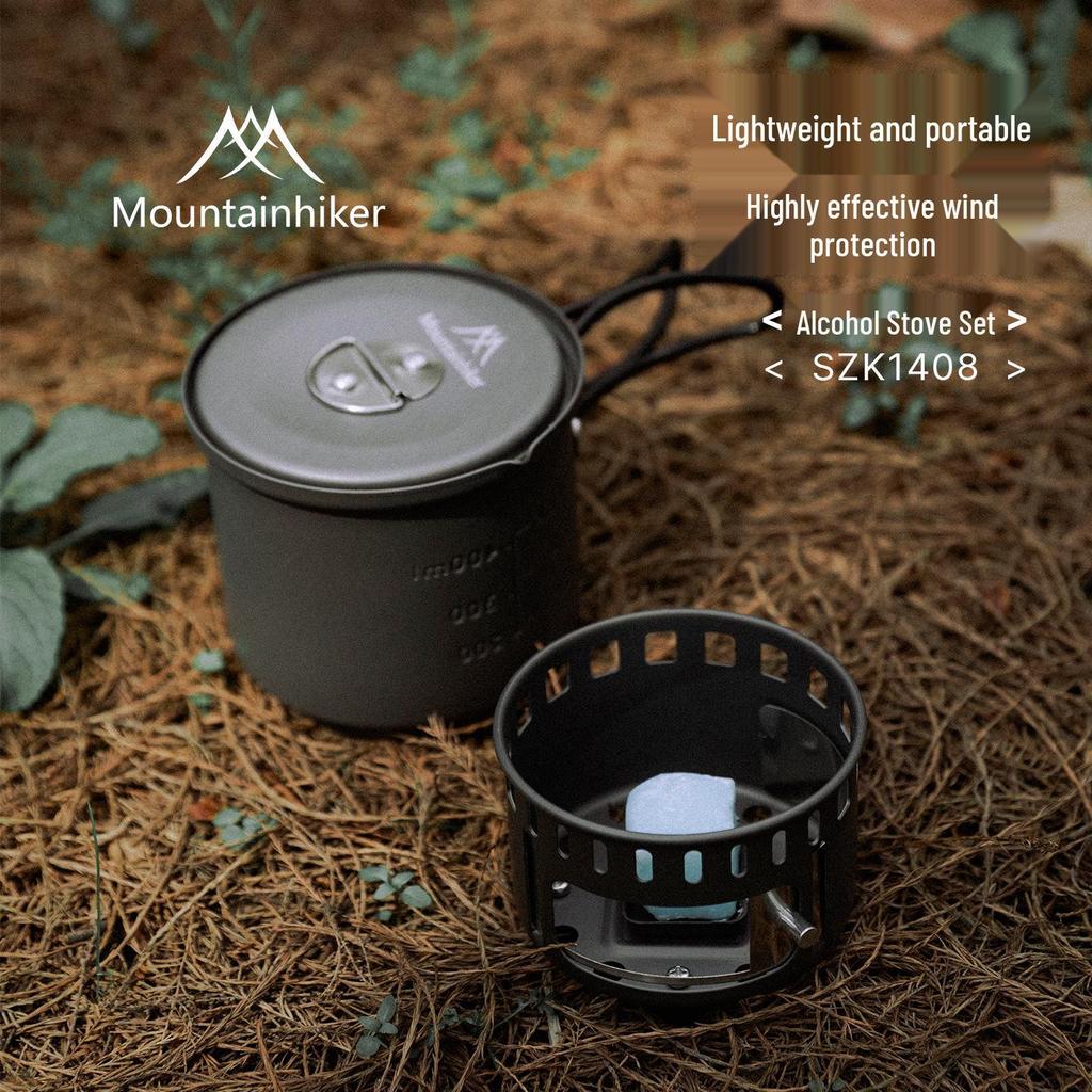 Portable Outdoor Aluminum Alloy Alcohol Stove Set for Camping and Boiling Water