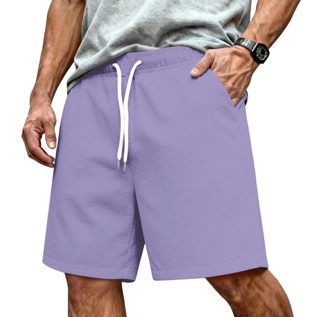 Pantaloncini da uomo basic con coulisse, vestibilità ampia, casual, sportivi, estivi, con elastico regolabile in vita e tasche laterali, per l'uso quotidiano