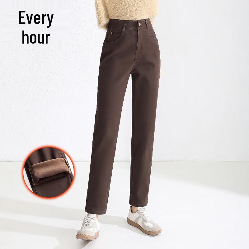 Женские зауженные джинсы dad с флисовой подкладкой 2XL